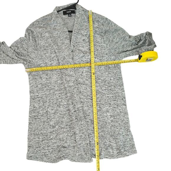 Women’s 3/4 Sleeve Blouse Cardigan Style Black, Gray, White One Piece Medium - Picture 3 of 4